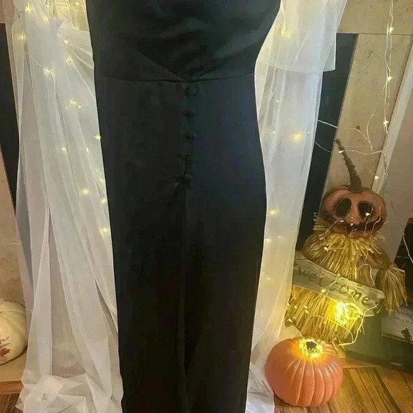 Madewell Satin Side Button Wrap Cami Dress. True Black. Size 00. NWT. - Picture 2 of 5